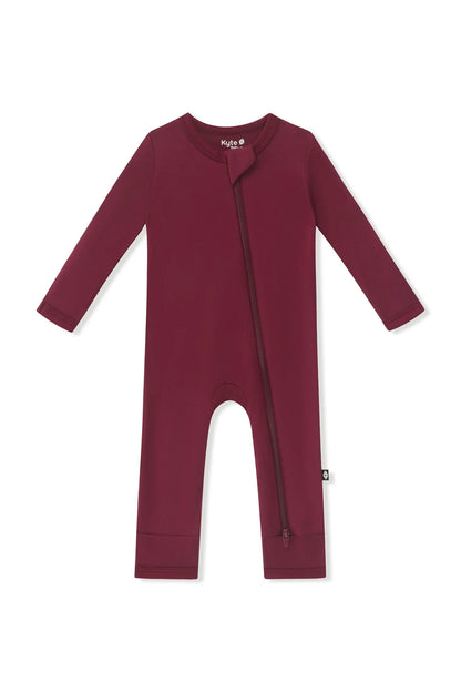 Zippered Romper in Burgundy