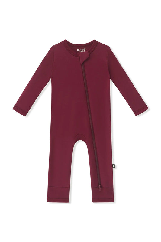 Zippered Romper in Burgundy
