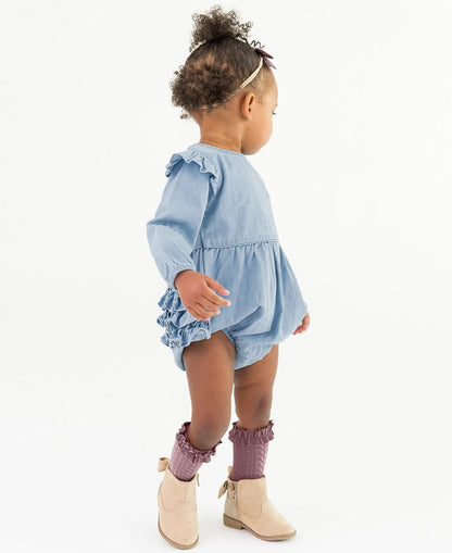 Long Sleeve Flutter Bubble Romper
