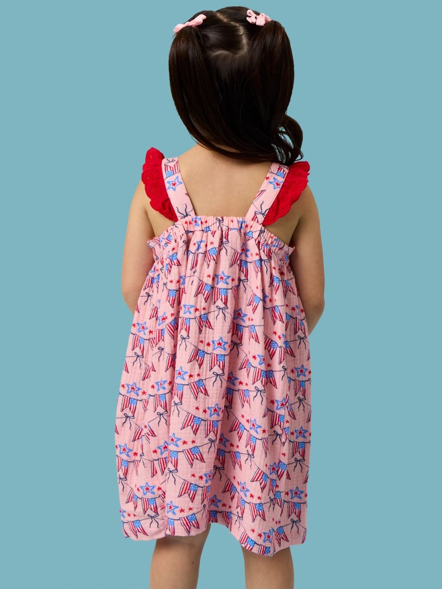 Cotton Gauze Flutter Bow Woven Dress