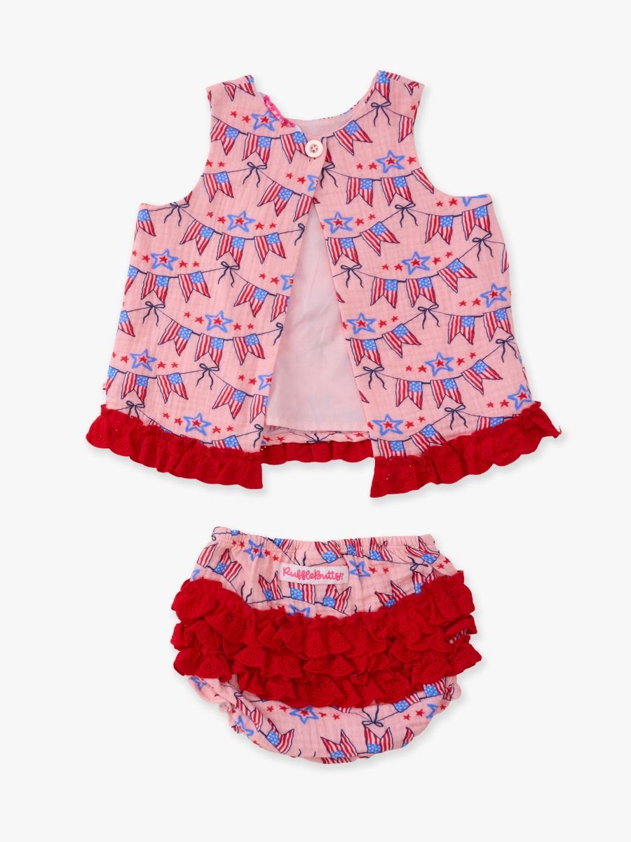 Cotton Gauze Swing Top And Bloomer Set