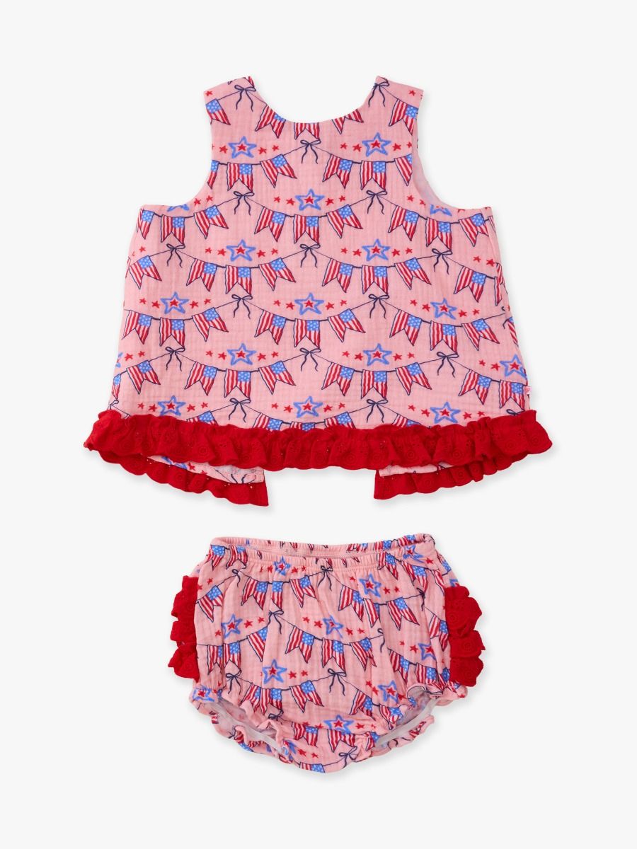 Cotton Gauze Swing Top And Bloomer Set