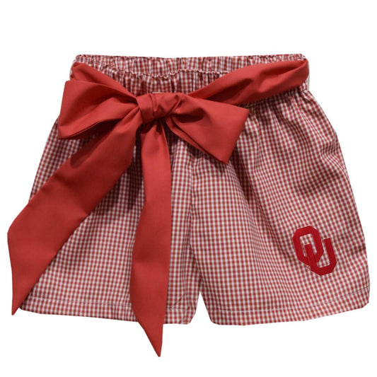 Oklahoma Sooners Embroidered Red Girls Short with Sash
