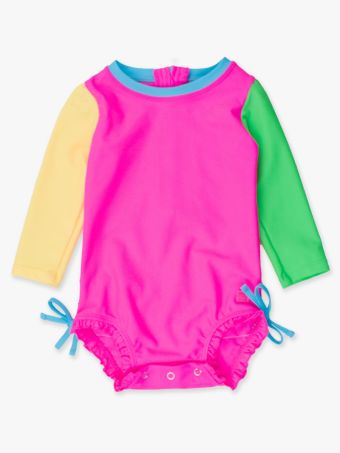 Neon Long Sleeve One Piece Rash Guard