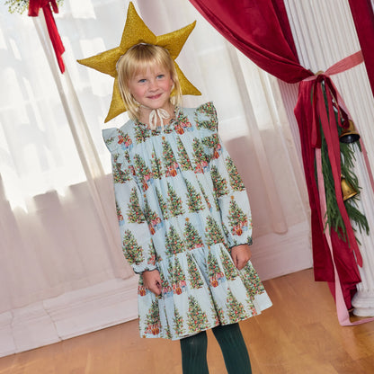 Girls Harper Dress - Trees and Presents