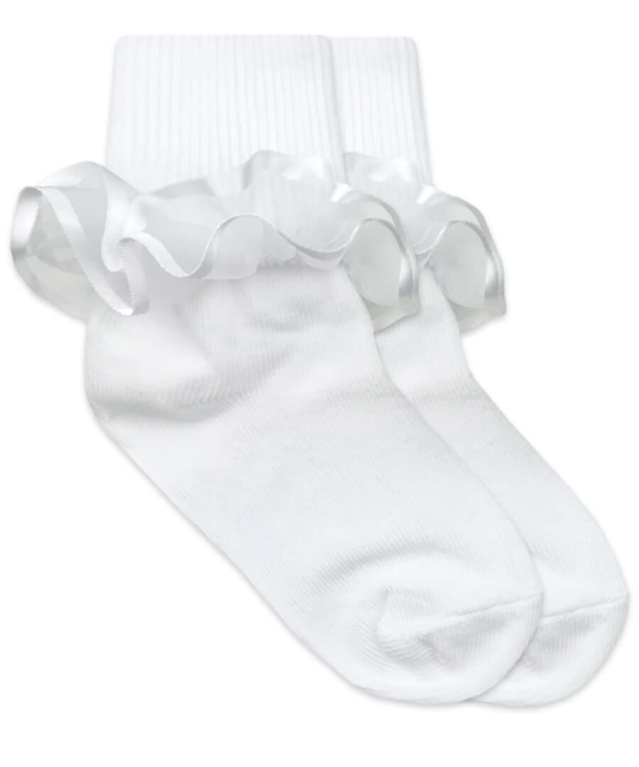 Frilly Ruffle Lace Turn Cuff Socks 1 Pair