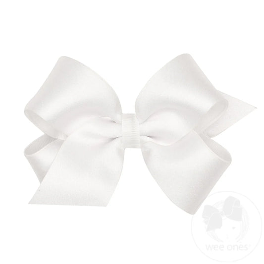 Medium Crepe Satin with Grosgrain Underlay Hair Bow