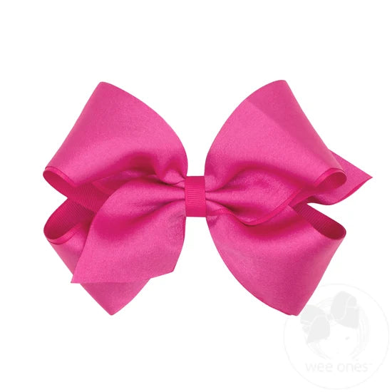 King Crepe Satin with Grosgrain Underlay Hair Bow