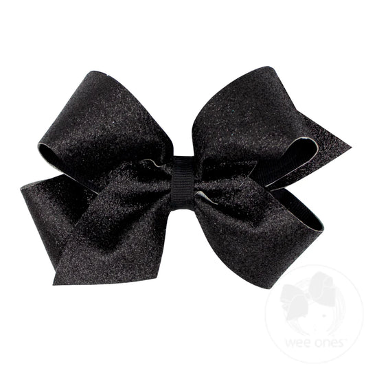 Medium Glitter Vinyl with Grosgrain Underlay Hair Bow