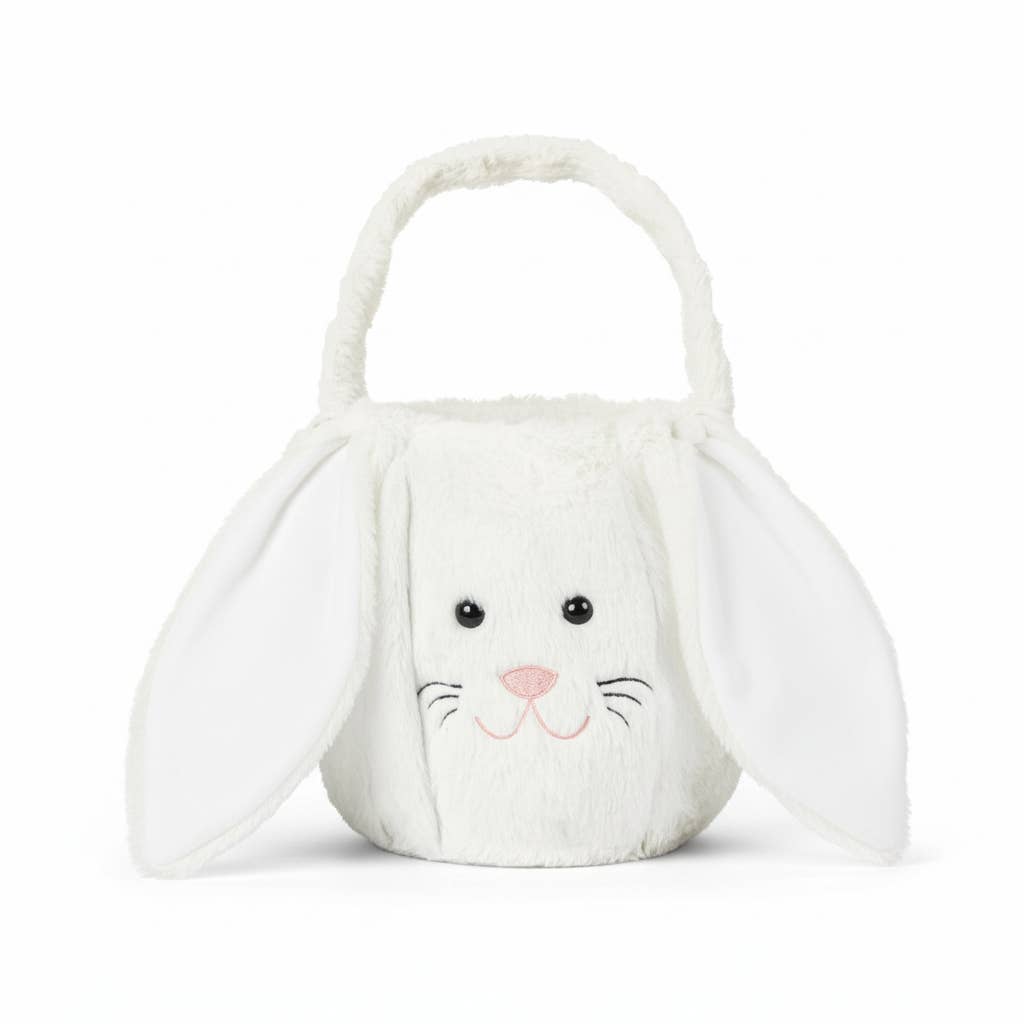 Plush Easter Basket- Easter Bucket- White