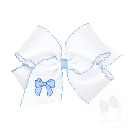 King Moonstitch Edge and Millenium Blue Bow Embroidery
