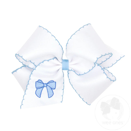 King Moonstitch Edge and Millenium Blue Bow Embroidery