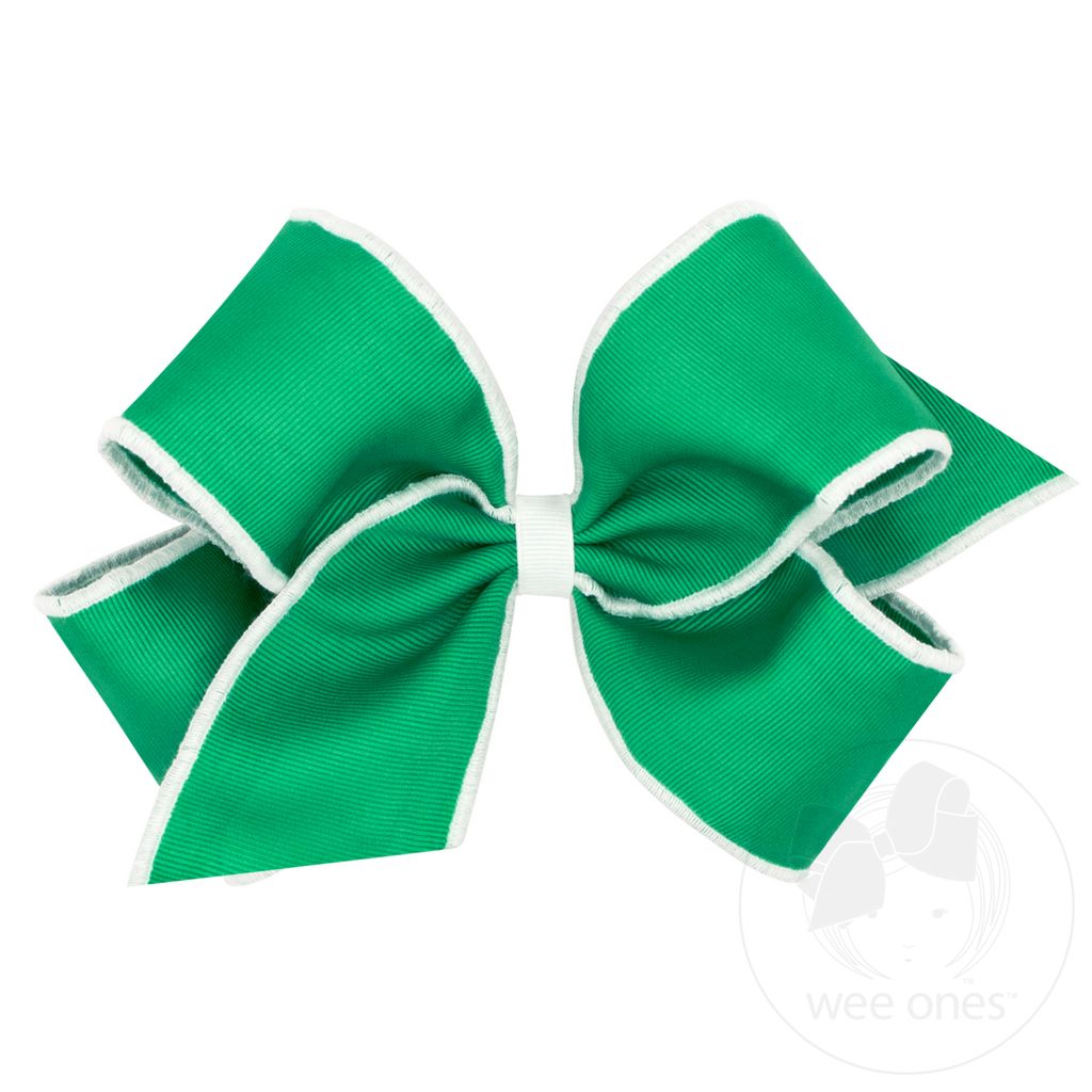 King Sporty Grosgrain Hair Bow with Serged Edge