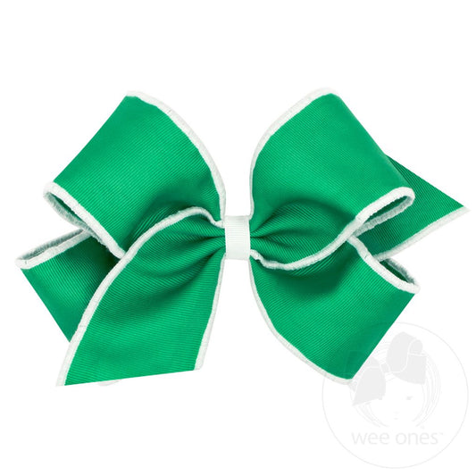 King Sporty Grosgrain Hair Bow with Serged Edge