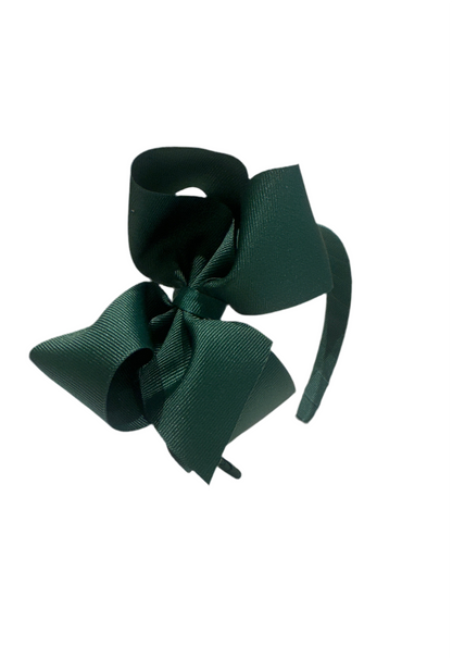 Small King Classic Grosgrain Girls Hair Bow on Headband