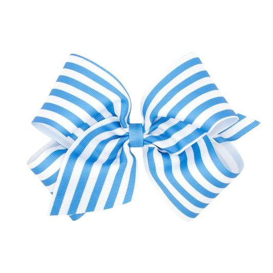 King Nautical Stripe Print Grosgrain Hair Bow
