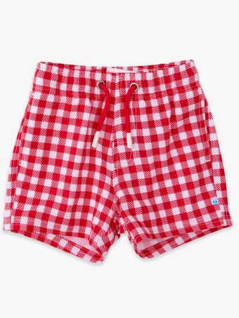 Performance Hybrid Swim Trunks - Vintage Red Gingham