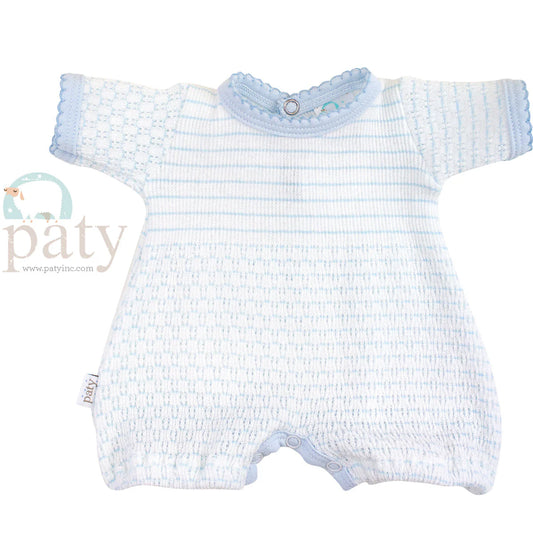 Paty Knit Bubble, Pima Trim - Blue