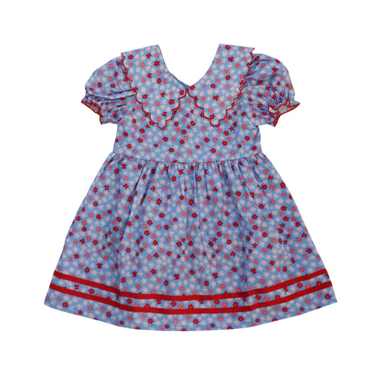 Conley Dress - Blue Ditsy Floral