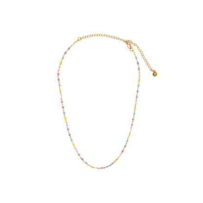 Enamel Bead Necklace Earrings - Hypoallergenic