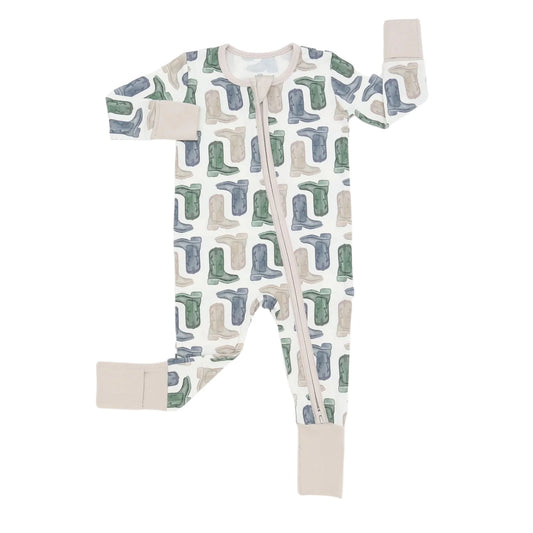 Boys Backroad Boots Double Zipper Romper