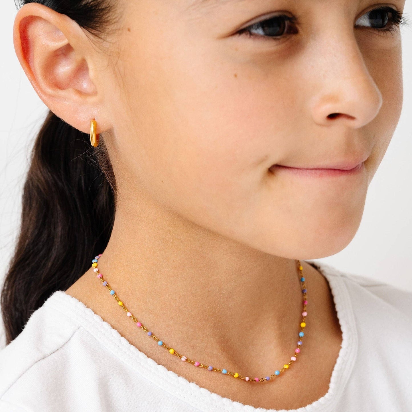 Enamel Bead Necklace Earrings - Hypoallergenic