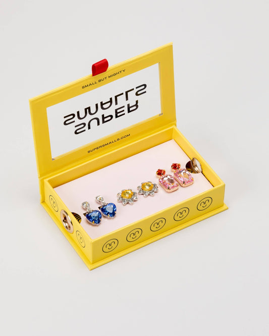 Multi-colored Gem Clip-On Earring Set