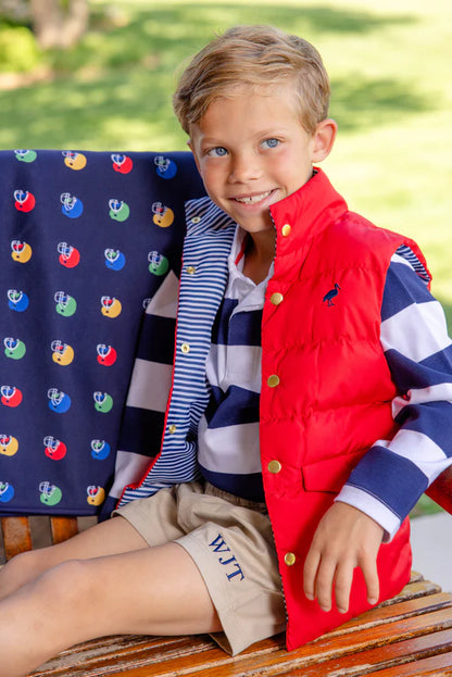 Vaughn Vest - Richmond Red with Nantucket Navy Stork