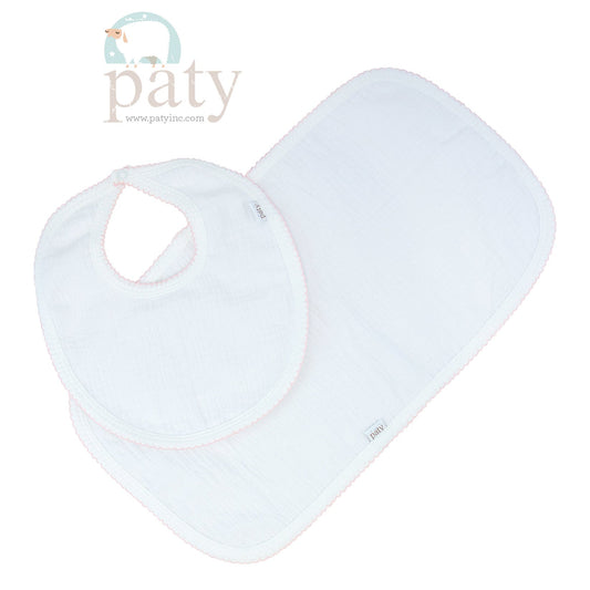 Paty Double Gauze Bib/Burp Set