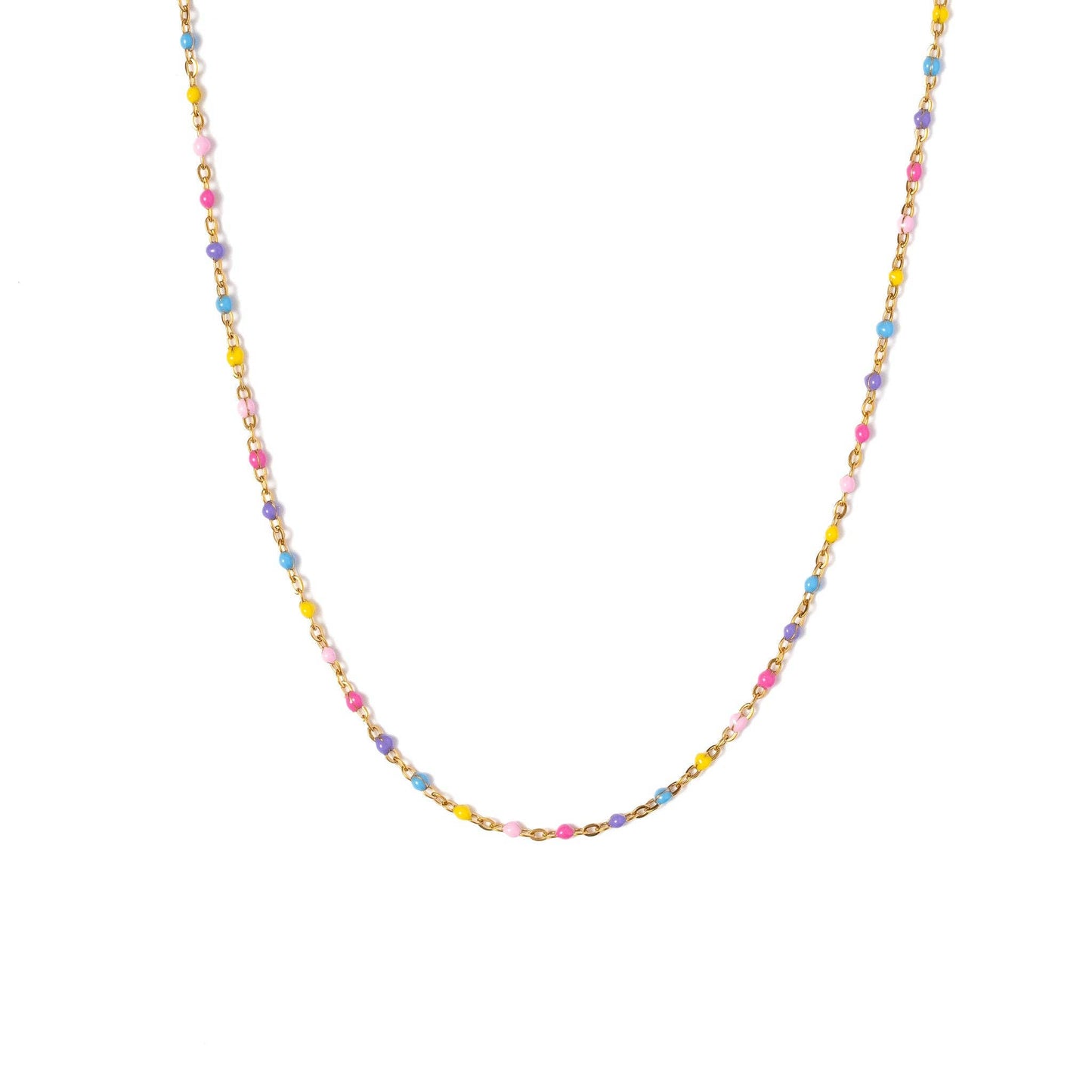 Enamel Bead Necklace Earrings - Hypoallergenic