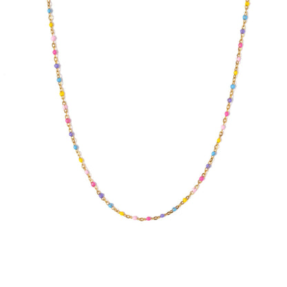 Enamel Bead Necklace Earrings - Hypoallergenic