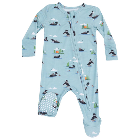 2 Way Zipper Footie - Loons