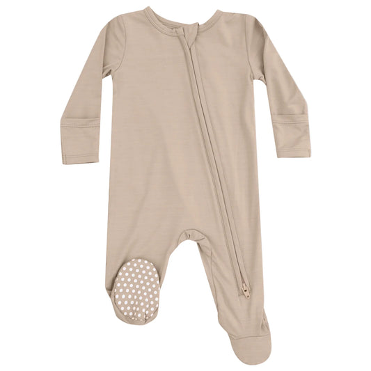 2 Way Zipper Footie - Smoke Gray