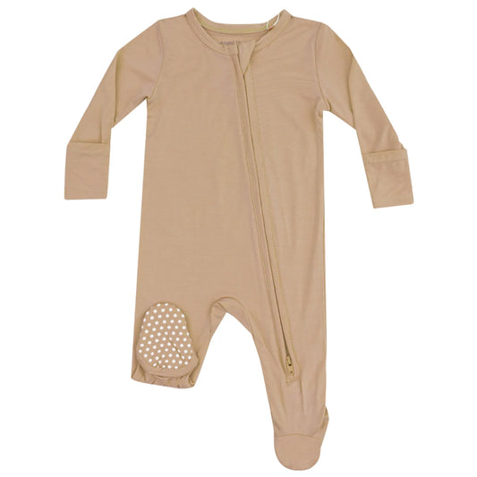 2 Way Zipper Footie - Tan
