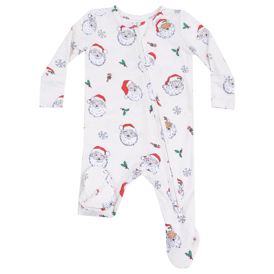 Vintage Santa- 2 Way Zipper Footie