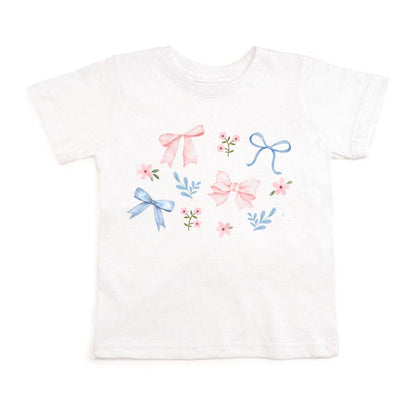 Floral & Bow Watercolor Short Sleeve T-Shirt