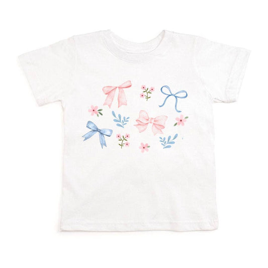 Floral & Bow Watercolor Short Sleeve T-Shirt