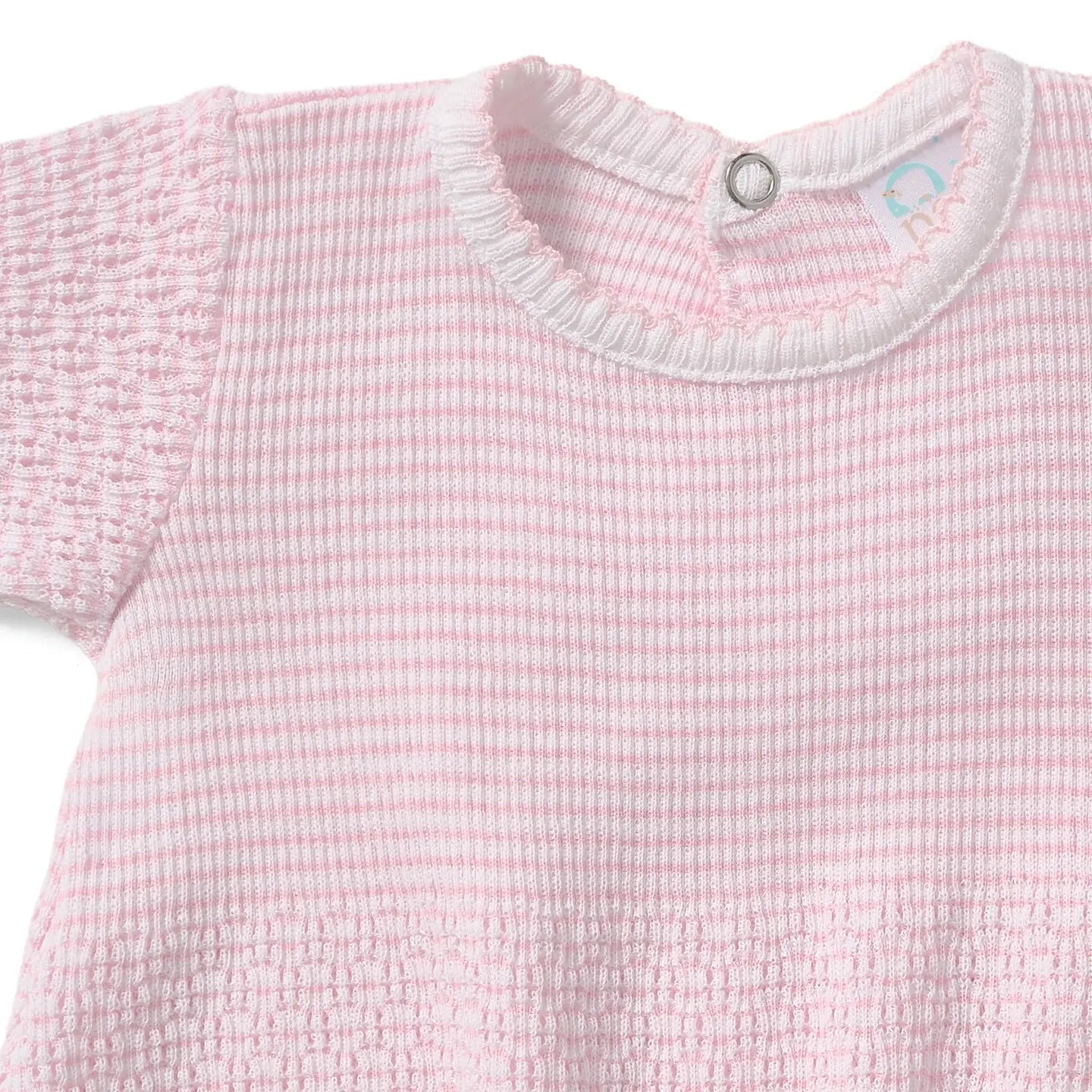 Paty Knit Ruffle Hem Bubble in Solid Colors - Pink w/ Pink Trim
