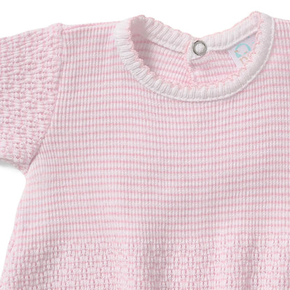 Paty Knit Ruffle Hem Bubble in Solid Colors - Pink w/ Pink Trim