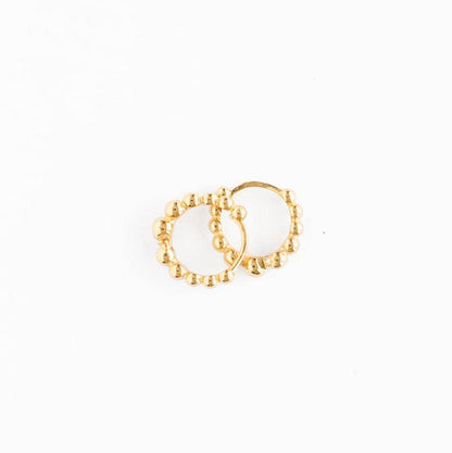 Beaded Huggie Hoop Earrings - Hypoallergenic