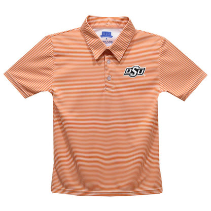 Oklahoma State Cowboys Embroidered Orange Stripes Polo Shirt