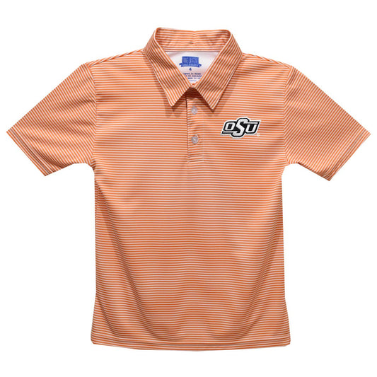 Oklahoma State Cowboys Embroidered Orange Stripes Polo Shirt