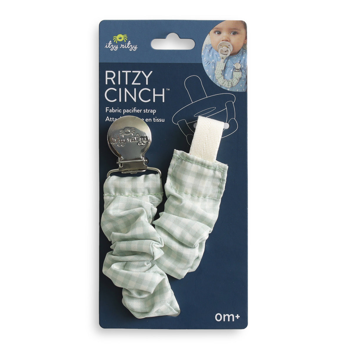 Ritzy Cinch™ Green Gingham - Pacifier Strap