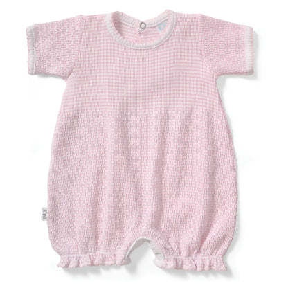 Paty Knit Ruffle Hem Bubble in Solid Colors - Pink w/ Pink Trim