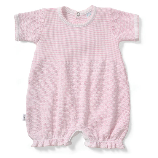 Paty Knit Ruffle Hem Bubble in Solid Colors - Pink w/ Pink Trim