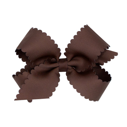 Medium Grosgrain Hair Bow with Scalloped Edge
