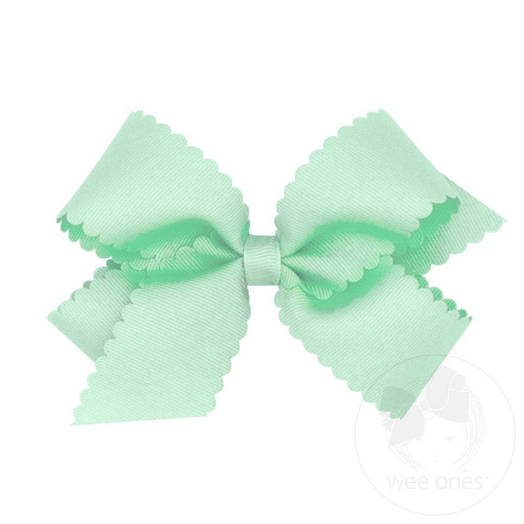 King Grosgrain Hair Bow Scalloped Edge