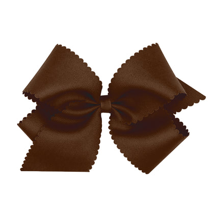 King Grosgrain Hair Bow Scalloped Edge