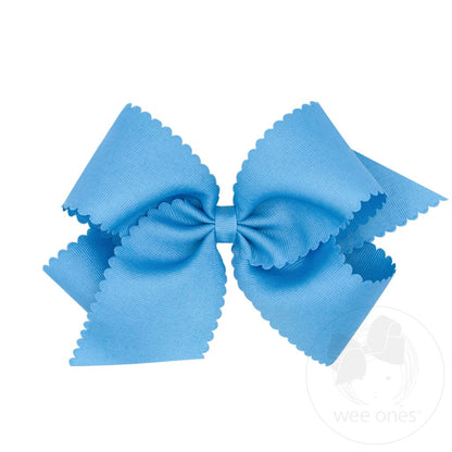 King Grosgrain Hair Bow Scalloped Edge