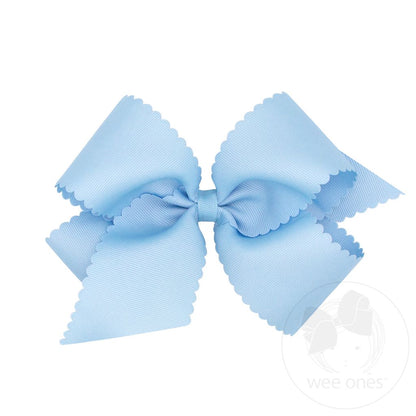 King Grosgrain Hair Bow Scalloped Edge